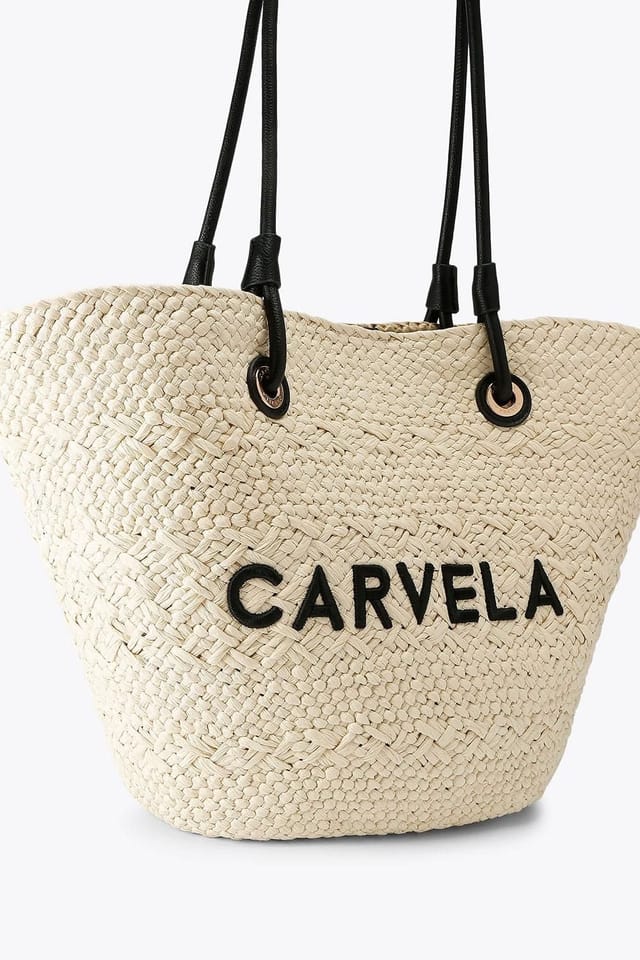 Carvela Carvela Women's 'Nicola Straw Basket' Bag in White - 2