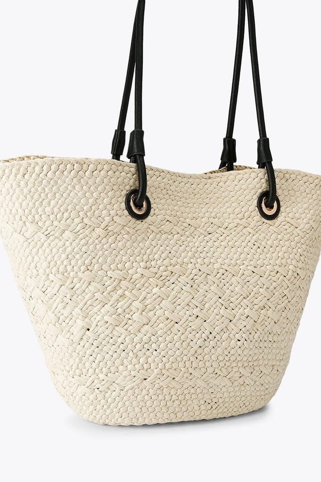 Carvela Carvela Women's 'Nicola Straw Basket' Bag in White - 3