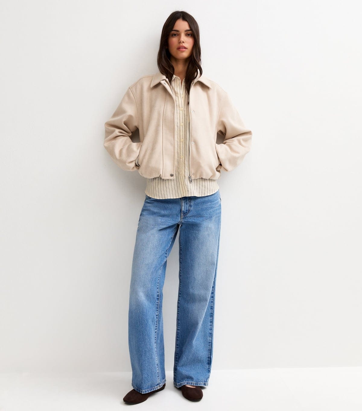 New Look Women's White Pinstripe Oversized Pocket Shirt New Look - 2