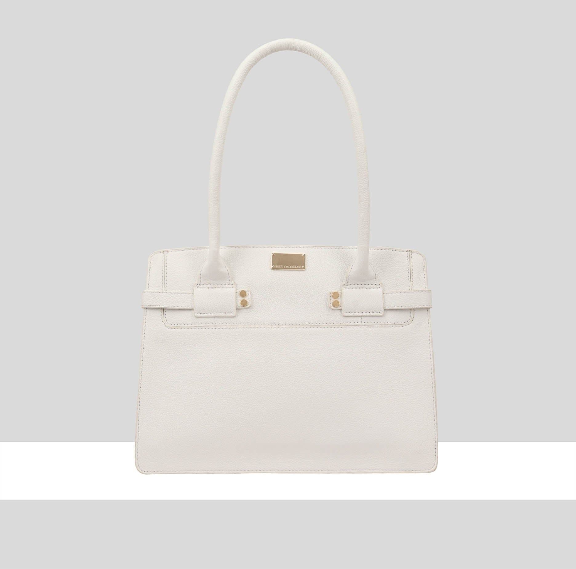 Paul Costelloe Paul Costelloe Women's Tirso Leather Shoulder Bag in Off-White