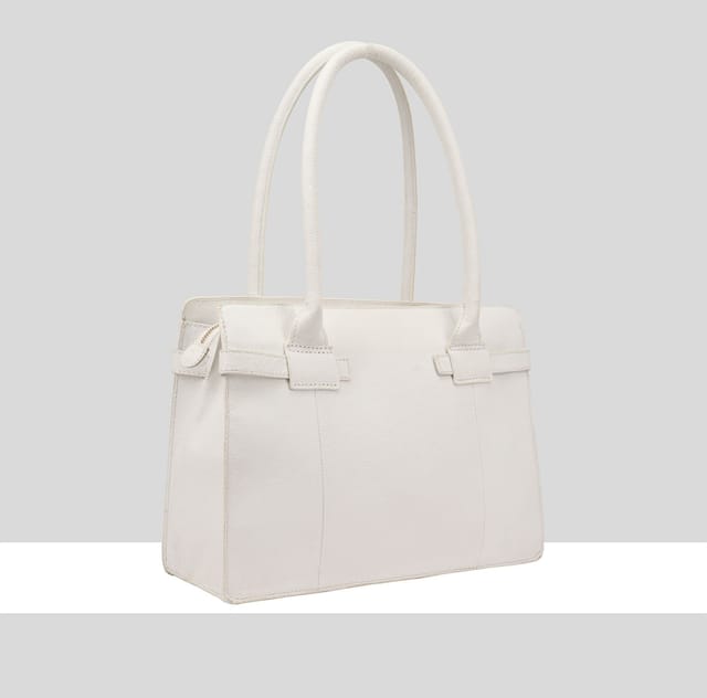 Paul Costelloe Paul Costelloe Women's Tirso Leather Shoulder Bag in Off-White - 2