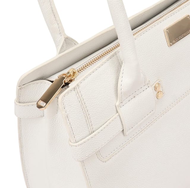 Paul Costelloe Paul Costelloe Women's Tirso Leather Shoulder Bag in Off-White - 3