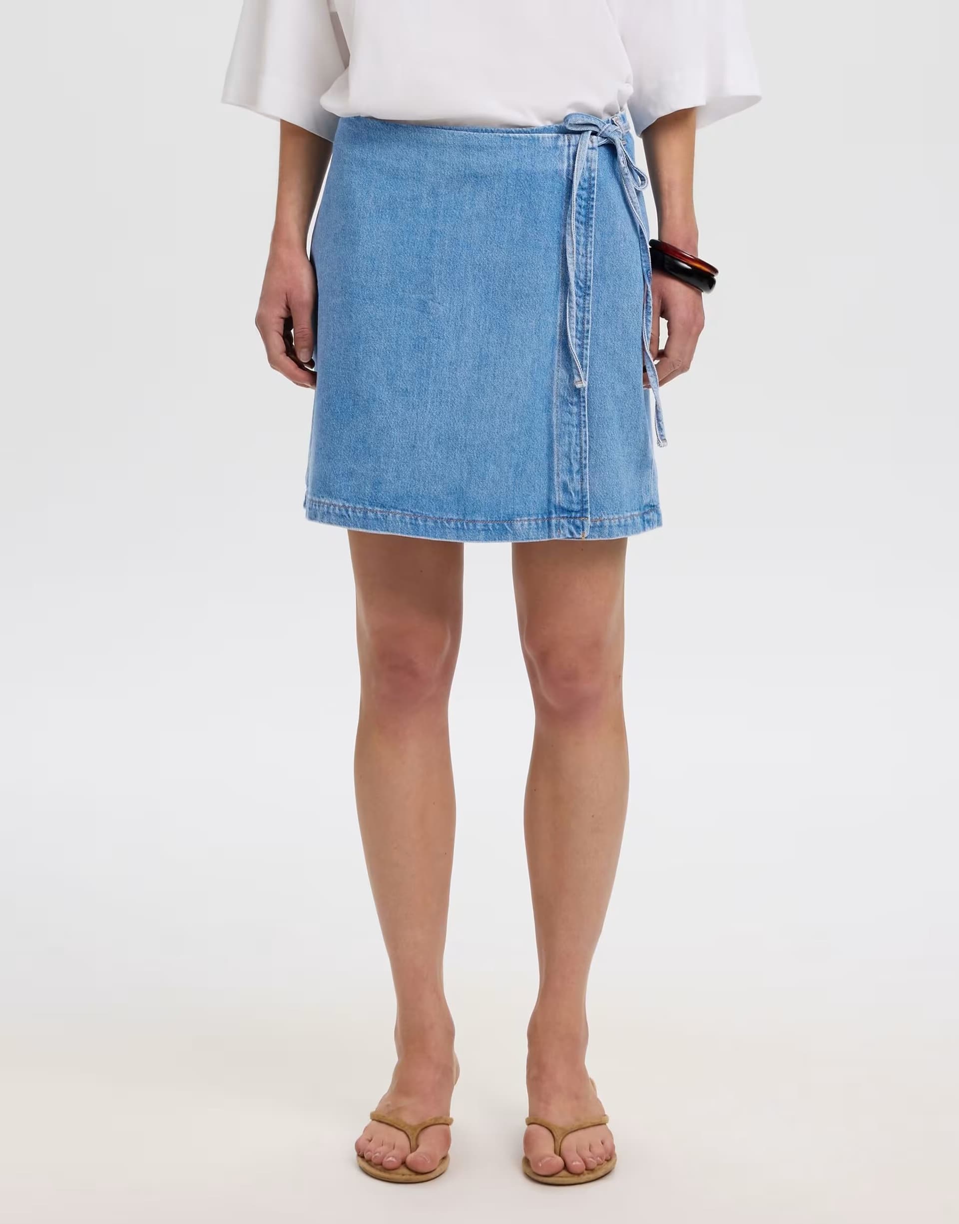 ASOS Selected Mini skirt in medium blue denim