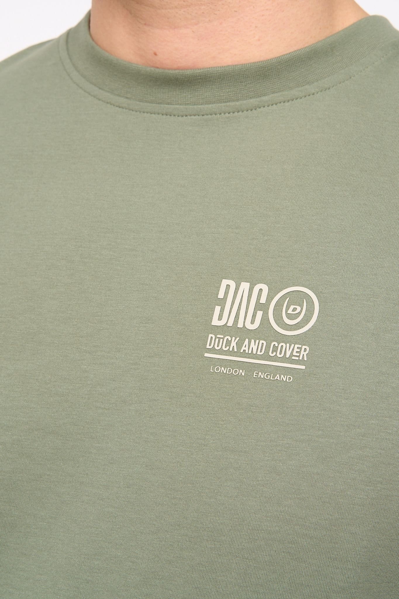 Duck and Cover Duck and Cover Men's Lynnfold Crew Neck T-Shirt with Subtle Branding in Olive - 4