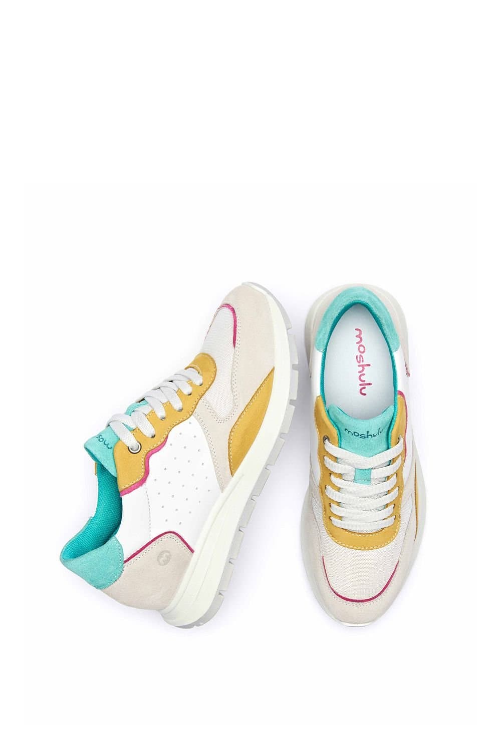 Moshulu Moshulu Women's 'Teresa' Lace Up Mesh Panel Trainers in Off-White