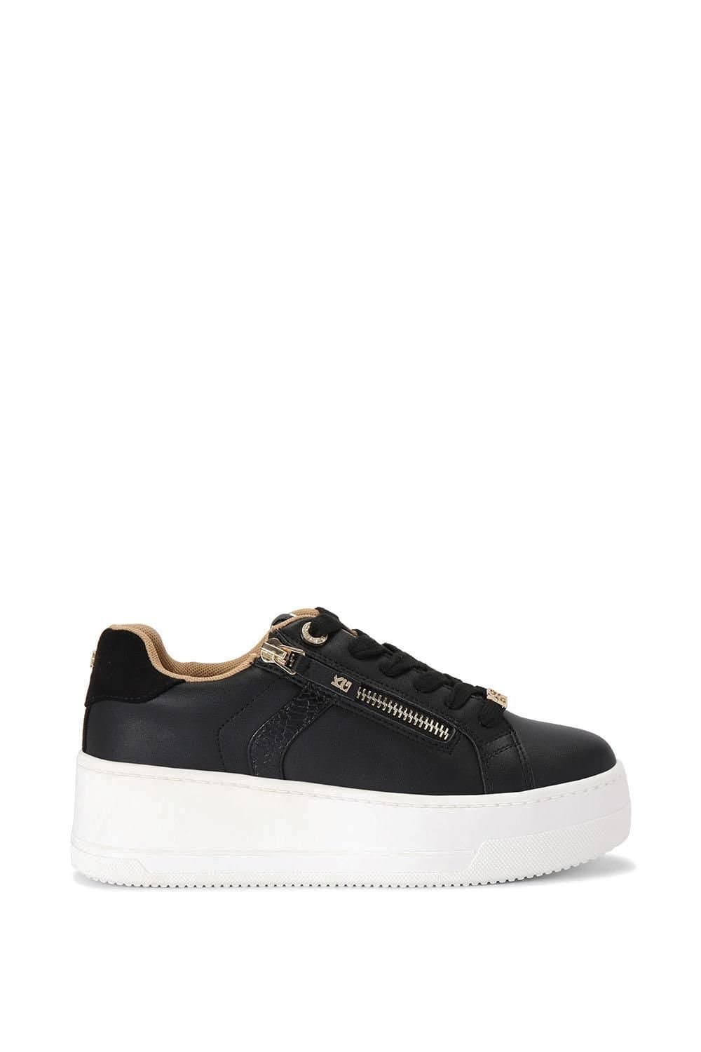 KG Kurt Geiger KG Kurt Geiger Black Leather Trainers with Gold Accents