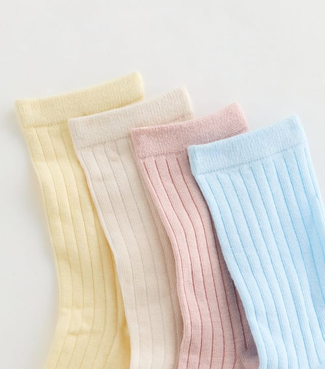 New Look Pack of 4 Multicolour Pastel Ribbed Ankle Socks New Look - 2