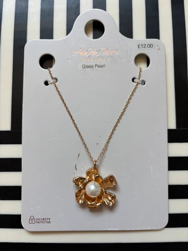 Andrea Bucci Gold glass pearl flower necklace