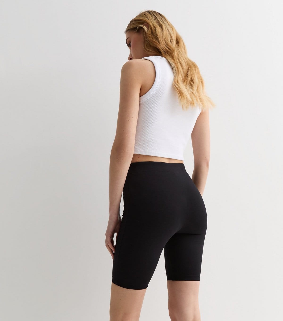 New Look Women's Black Cotton Blend Wide Waistband Cycling Shorts New Look - 4