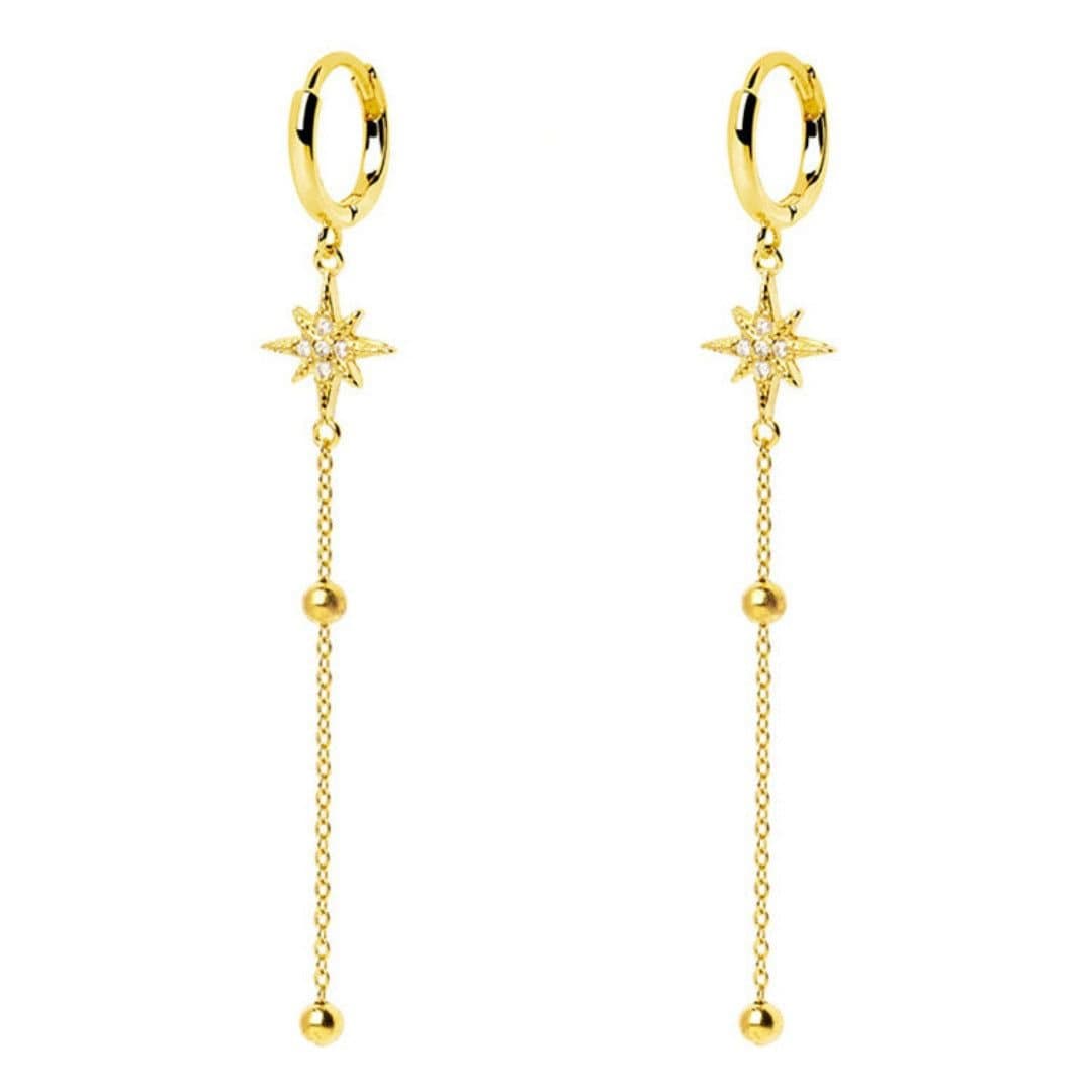 Gold Trip Gold Trip Women's Crystal Star Drop Earrings in Gold