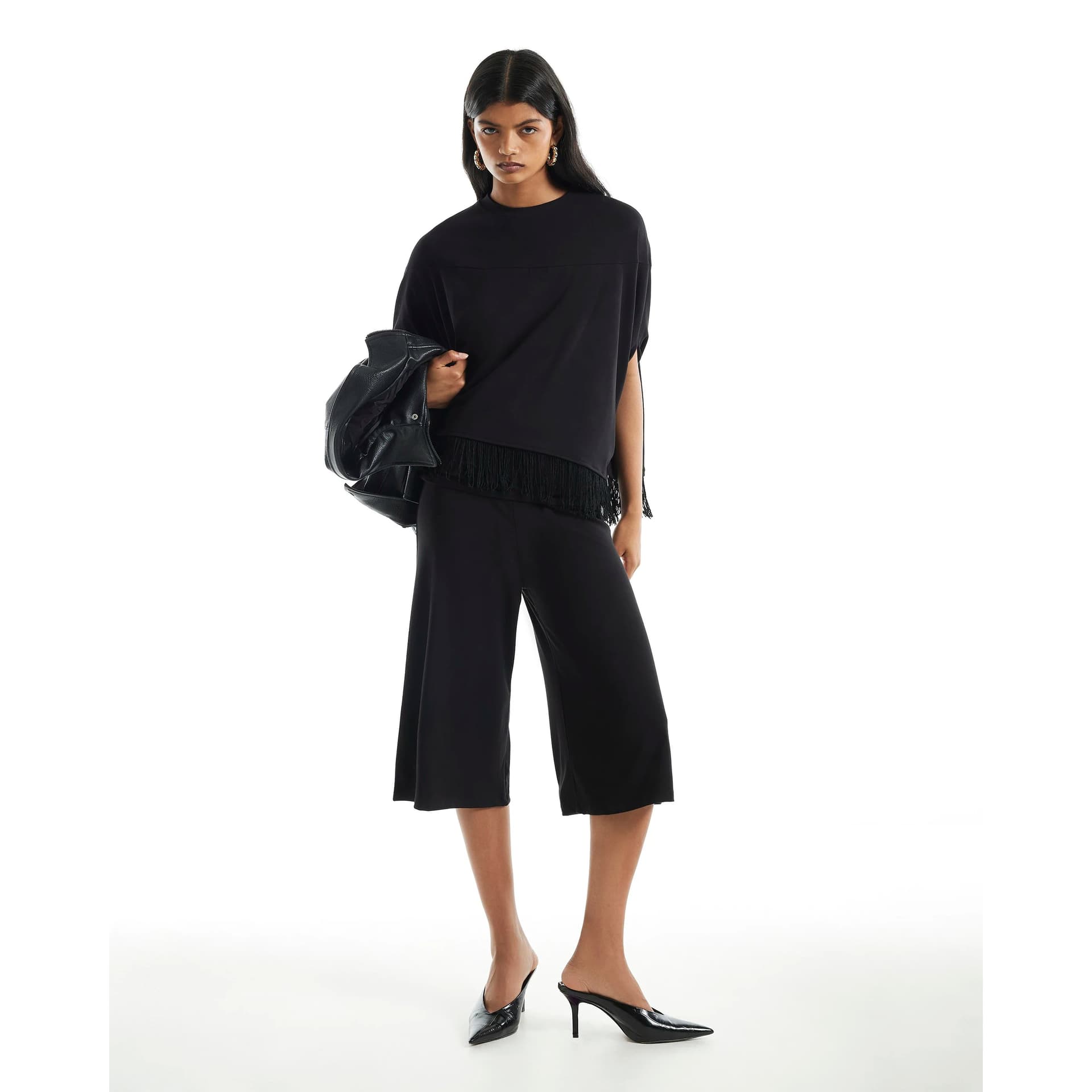 River Island River Island Womens Black Foldover Jersey Jorts