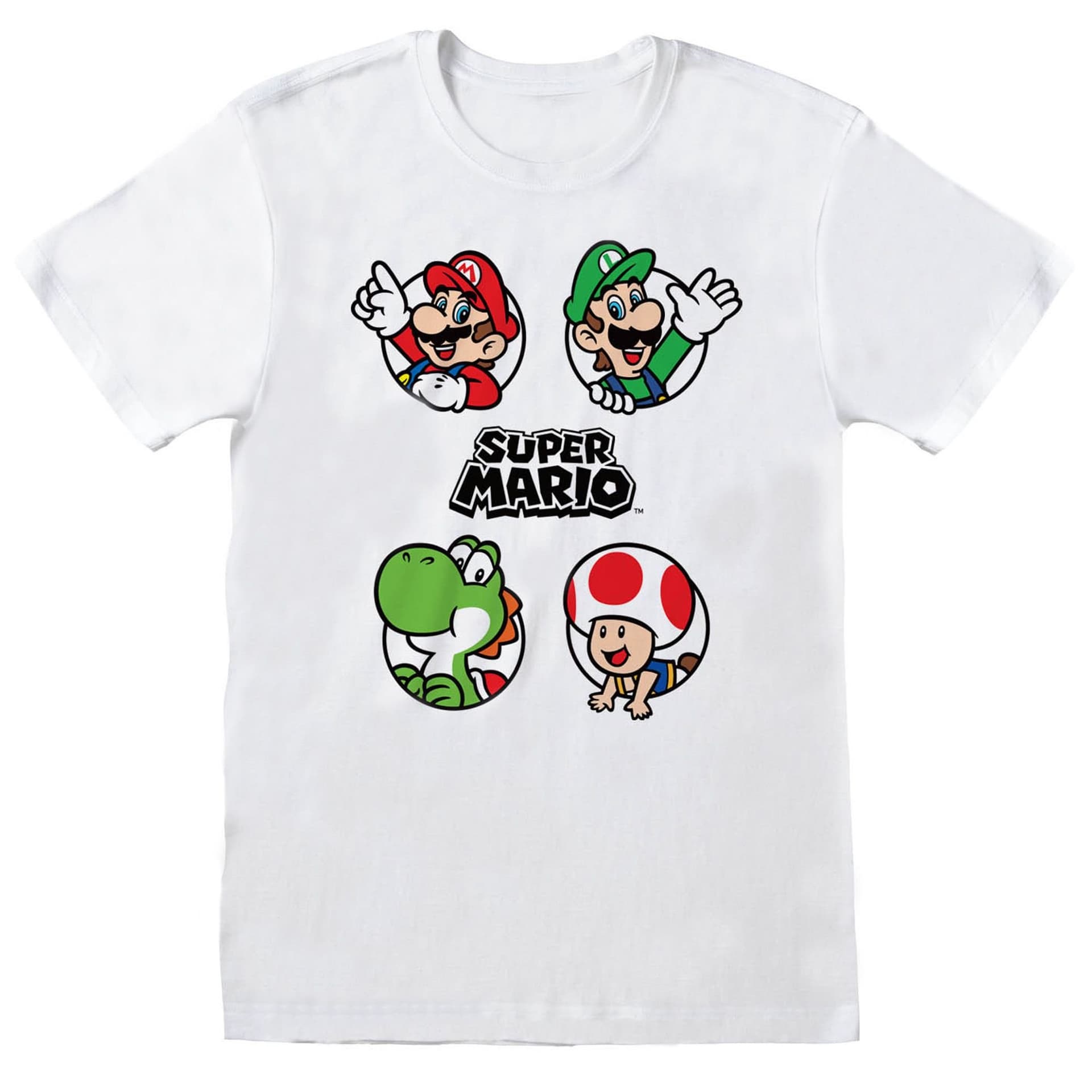 Super Mario Super Mario Men's Circle T-Shirt in White