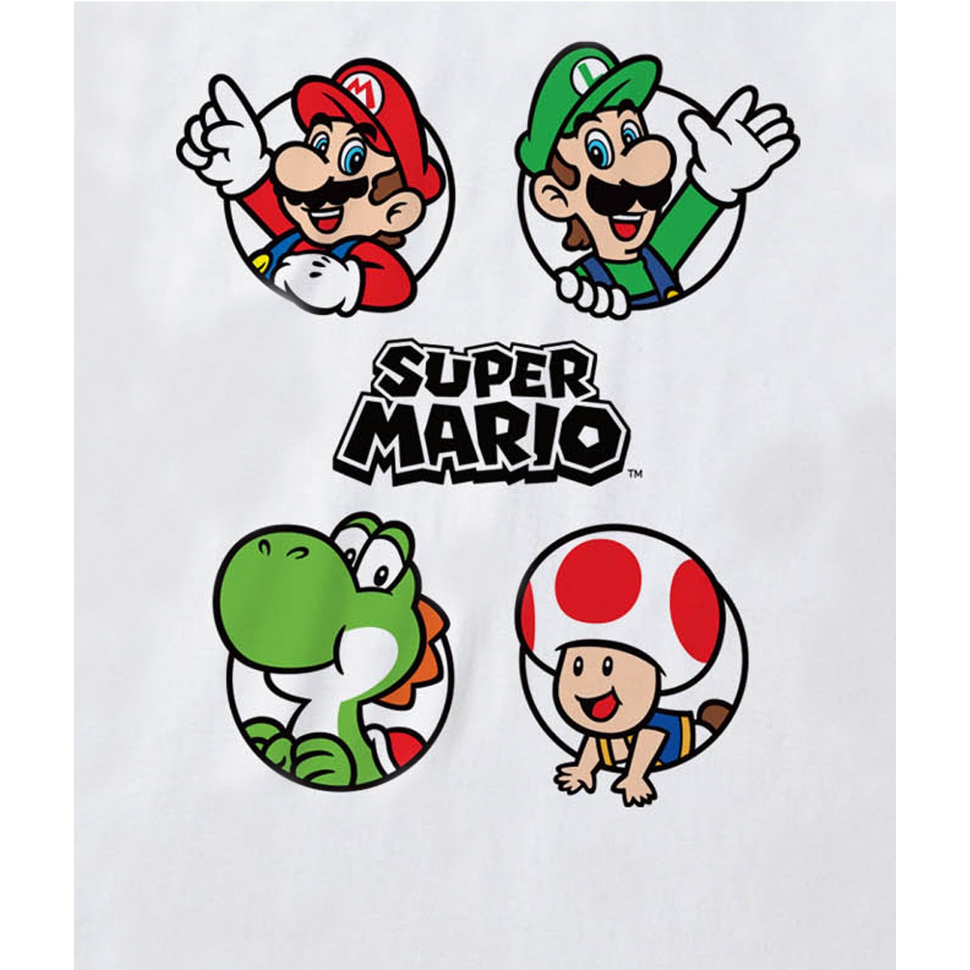 Super Mario Super Mario Men's Circle T-Shirt in White - 3