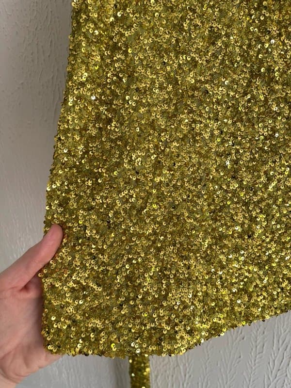 Never Fully Dressed Never fully dressed Lime sequin mini jaspre skirt size UK 12