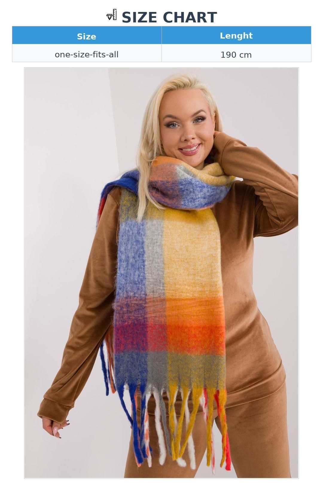 Love Lace Love Lace Women's Colorful Plaid Polyester Scarf with Tassels for Winter Warmth in Yellow - 4