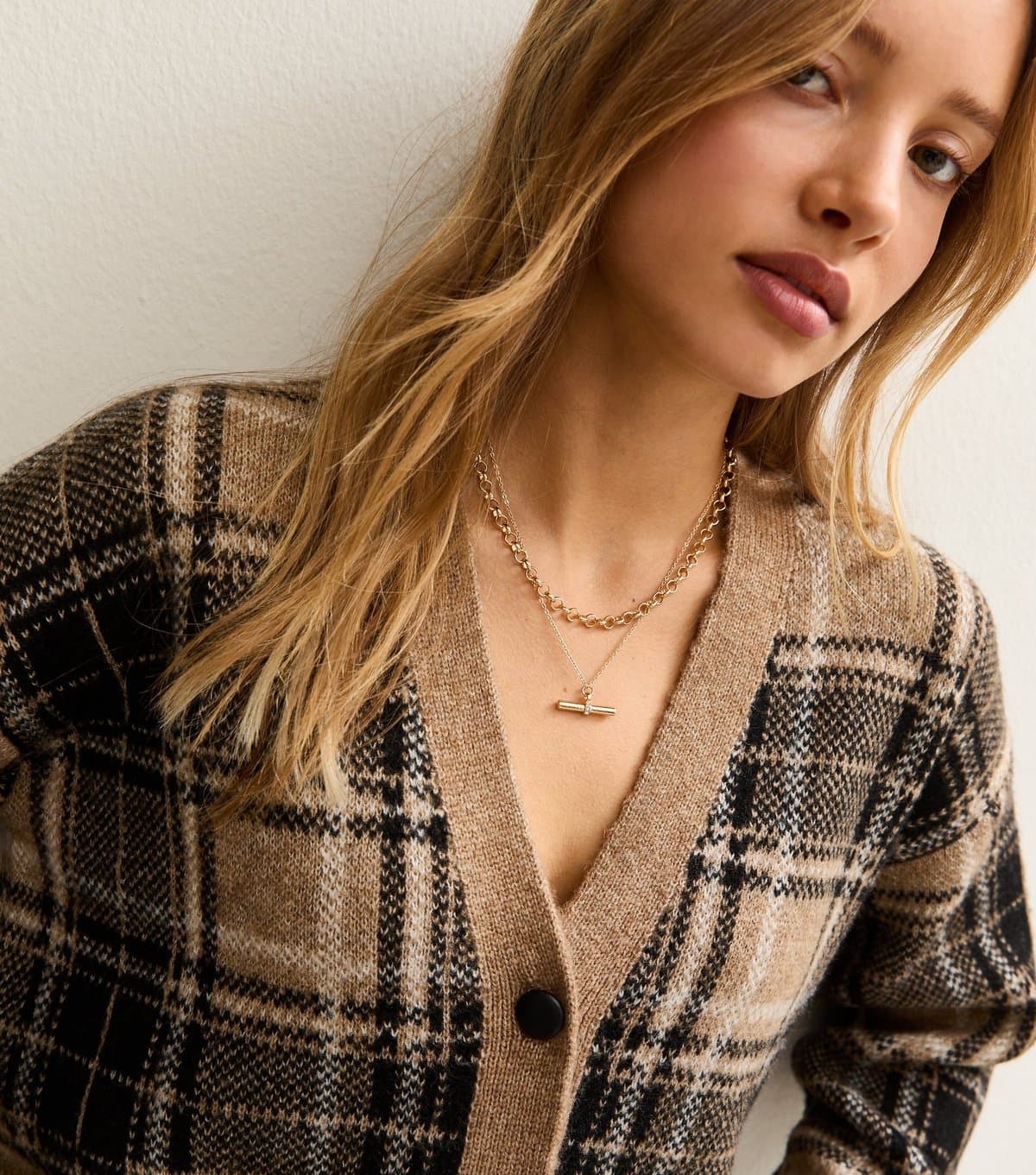 New Look Gold Tone Layered T-Bar Necklace New Look