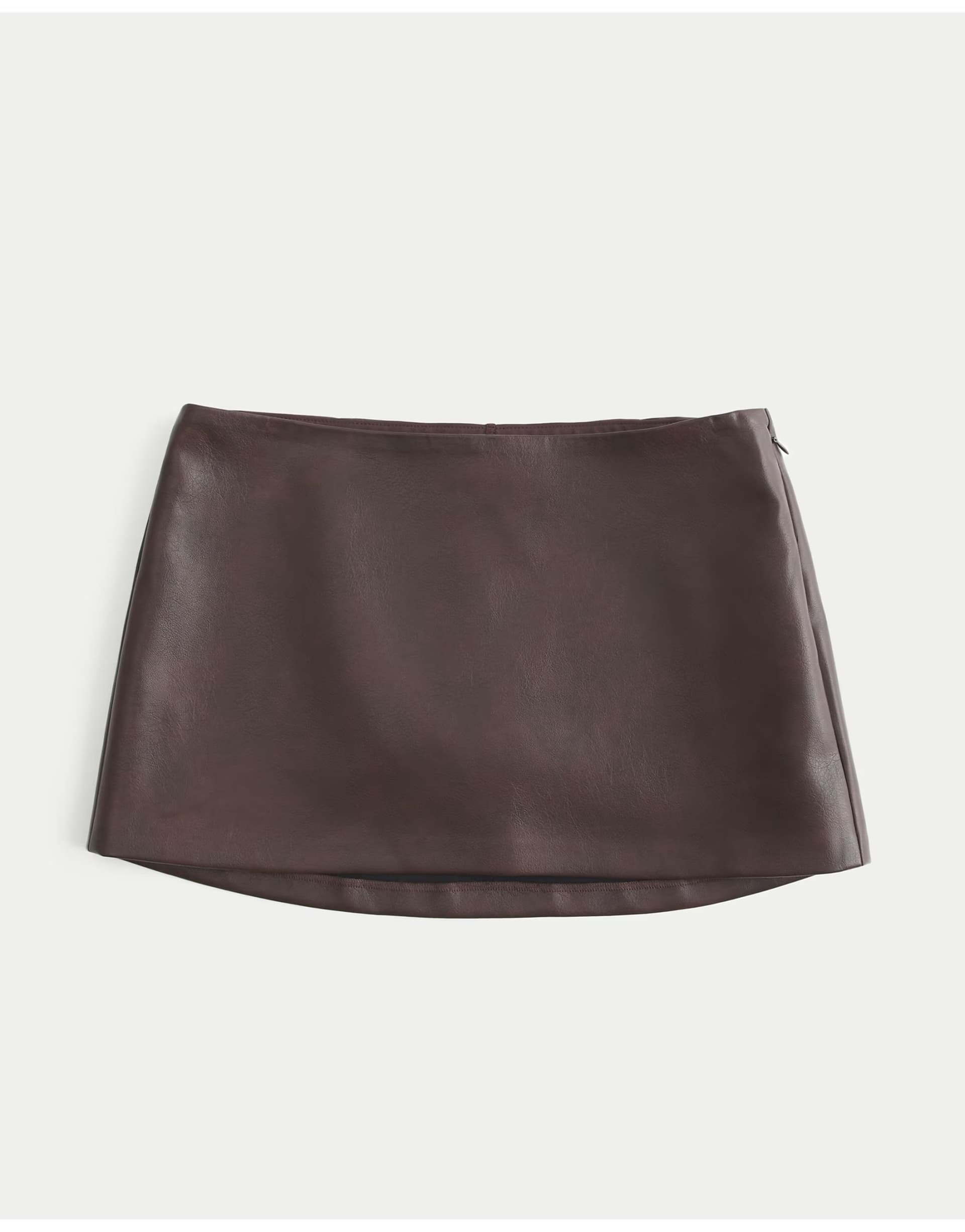 ASOS Hollister Low-rise faux leather a-line mini skort in brown