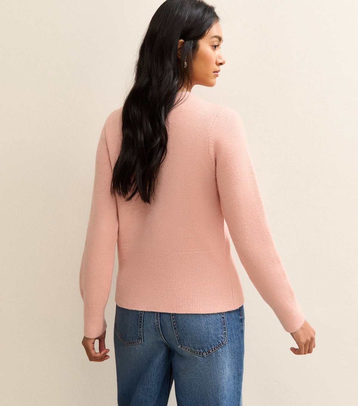 New Look Women's Pink Dome Button Crew Neck Cardigan New Look - 4