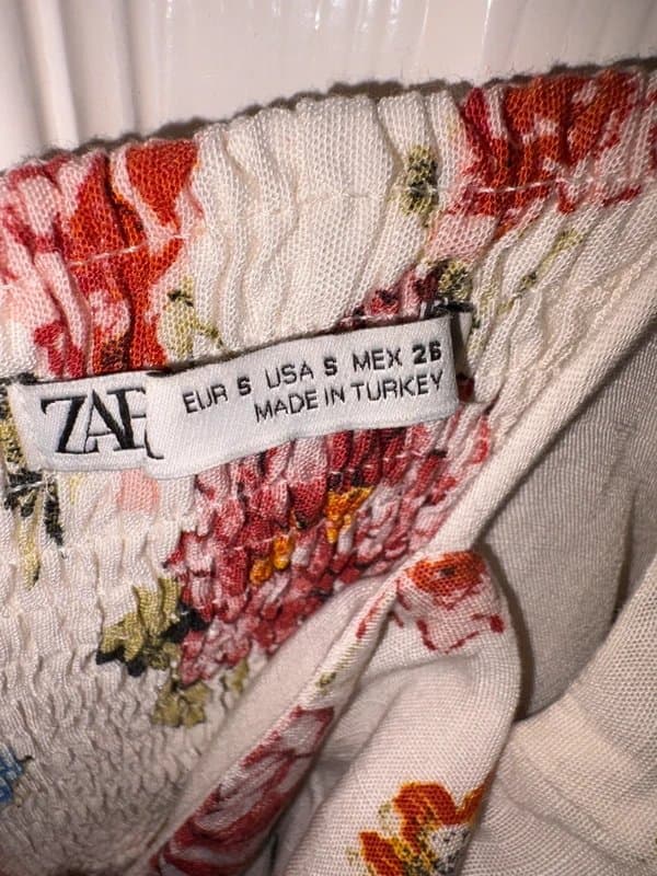 Zara 🌸 Zara Floral Strappy Mini Dress – Size S – Summer