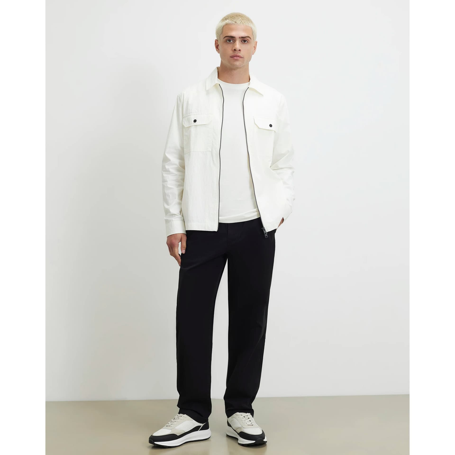 River Island Mens River Island Black Cotton Blend Pull On Trousers