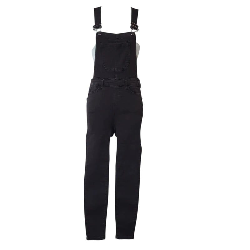 New Look Petite Black Skinny Stretch Denim Dungarees