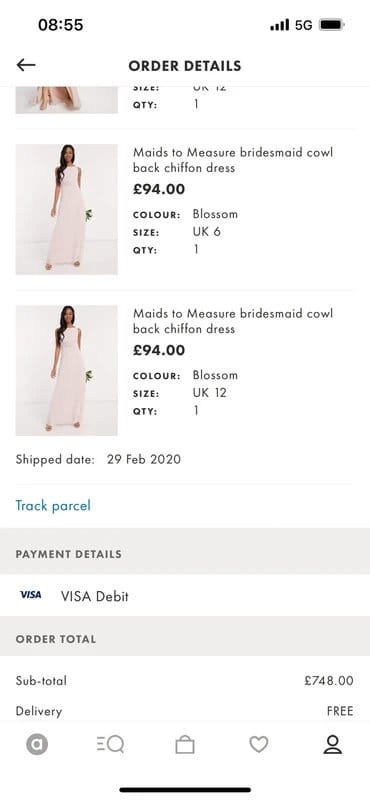 ASOS Bridesmaid dress size 6 - 1