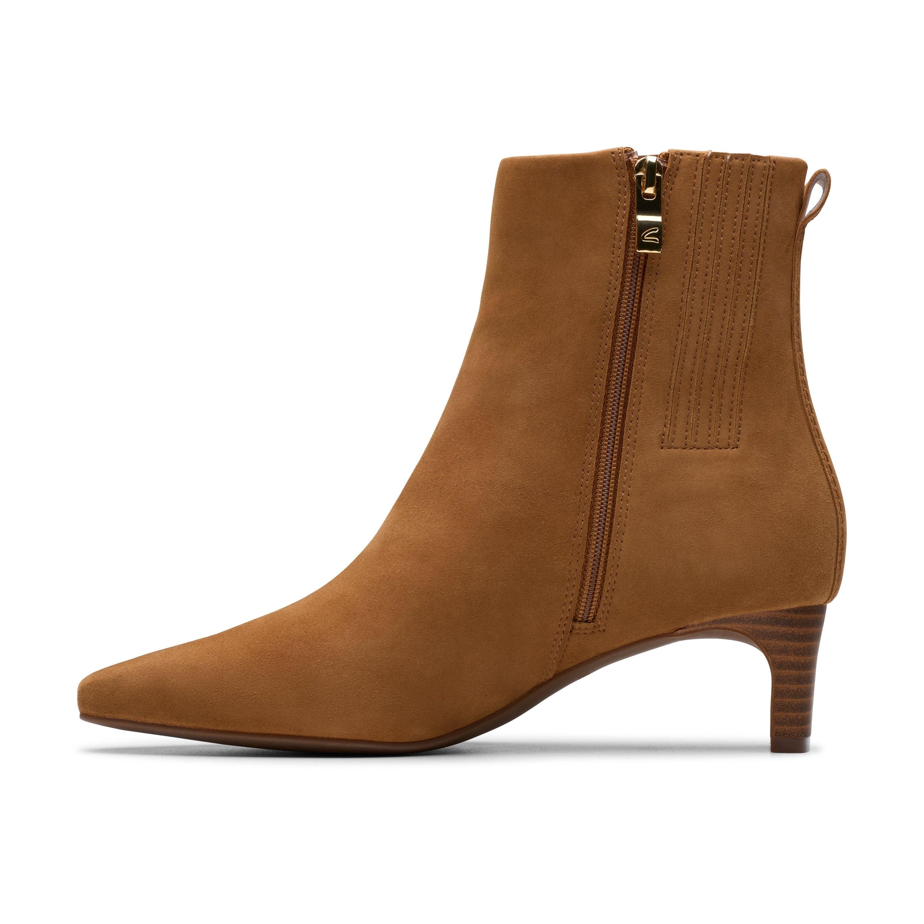Clarks Clarks Women's Edina Up Tan Suede Ankle Boots in Brown - 2