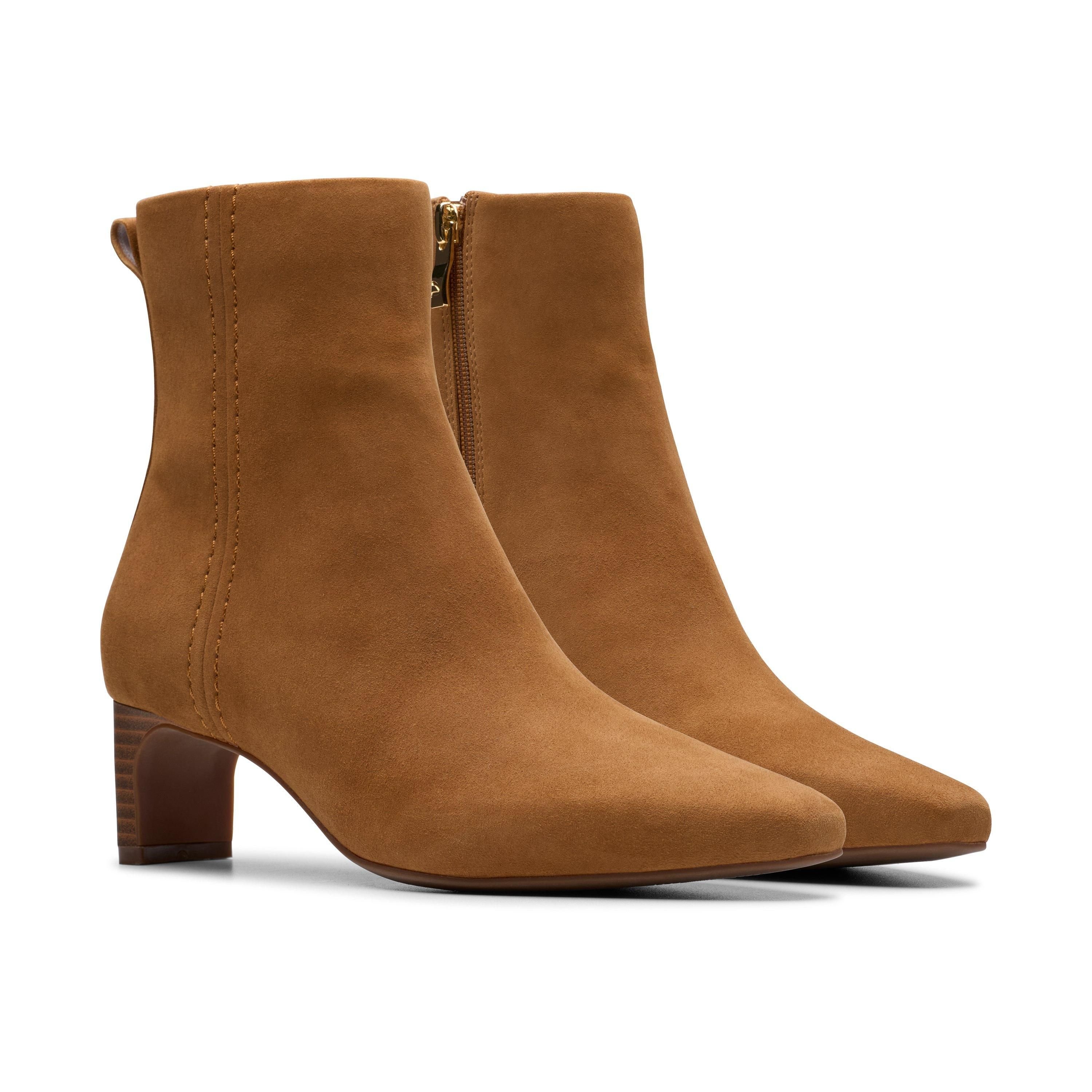 Clarks Clarks Women's Edina Up Tan Suede Ankle Boots in Brown - 4