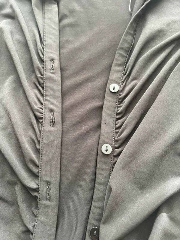 New Look Button up ruched black dress