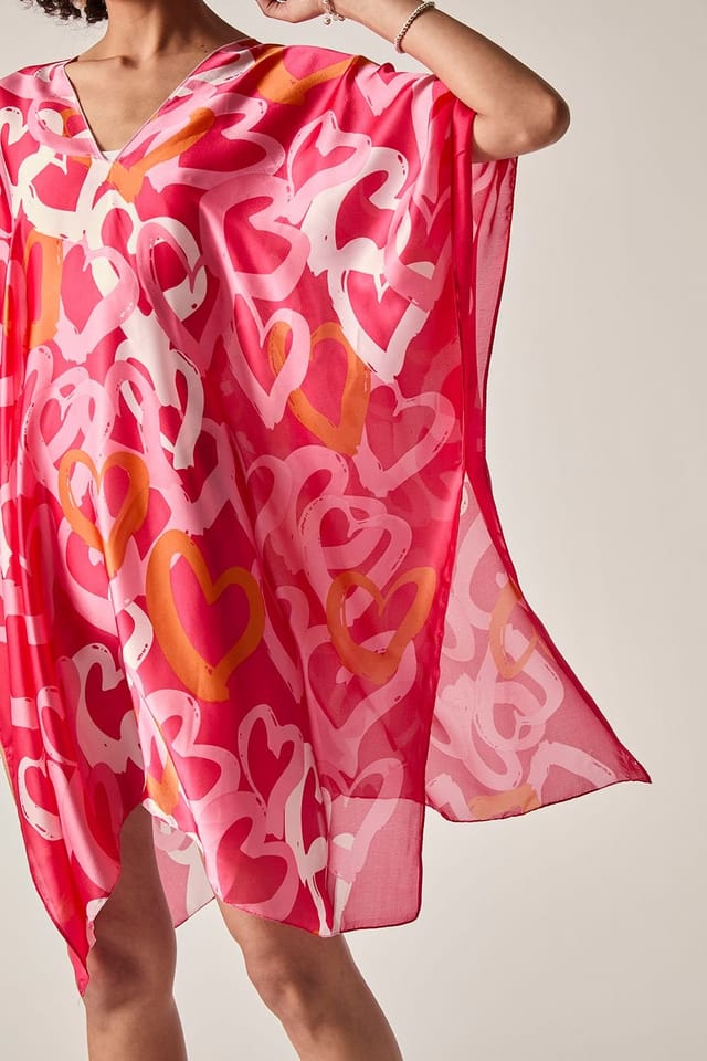 James Lakeland James Lakeland Women's Red Heart Print Kaftan - 3