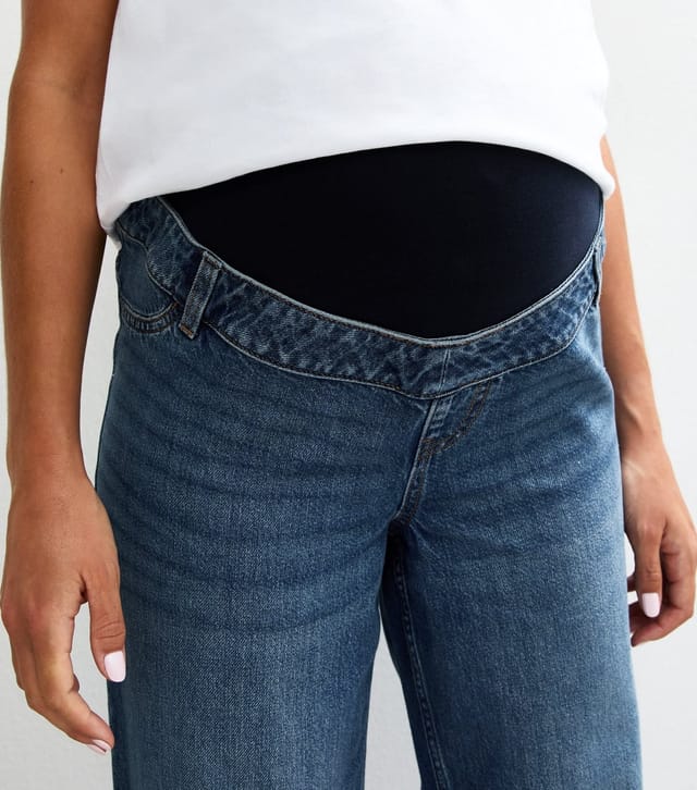 New Look Women's Maternity Blue Over Bump Adalae Wide Leg Jeans New Look - 3