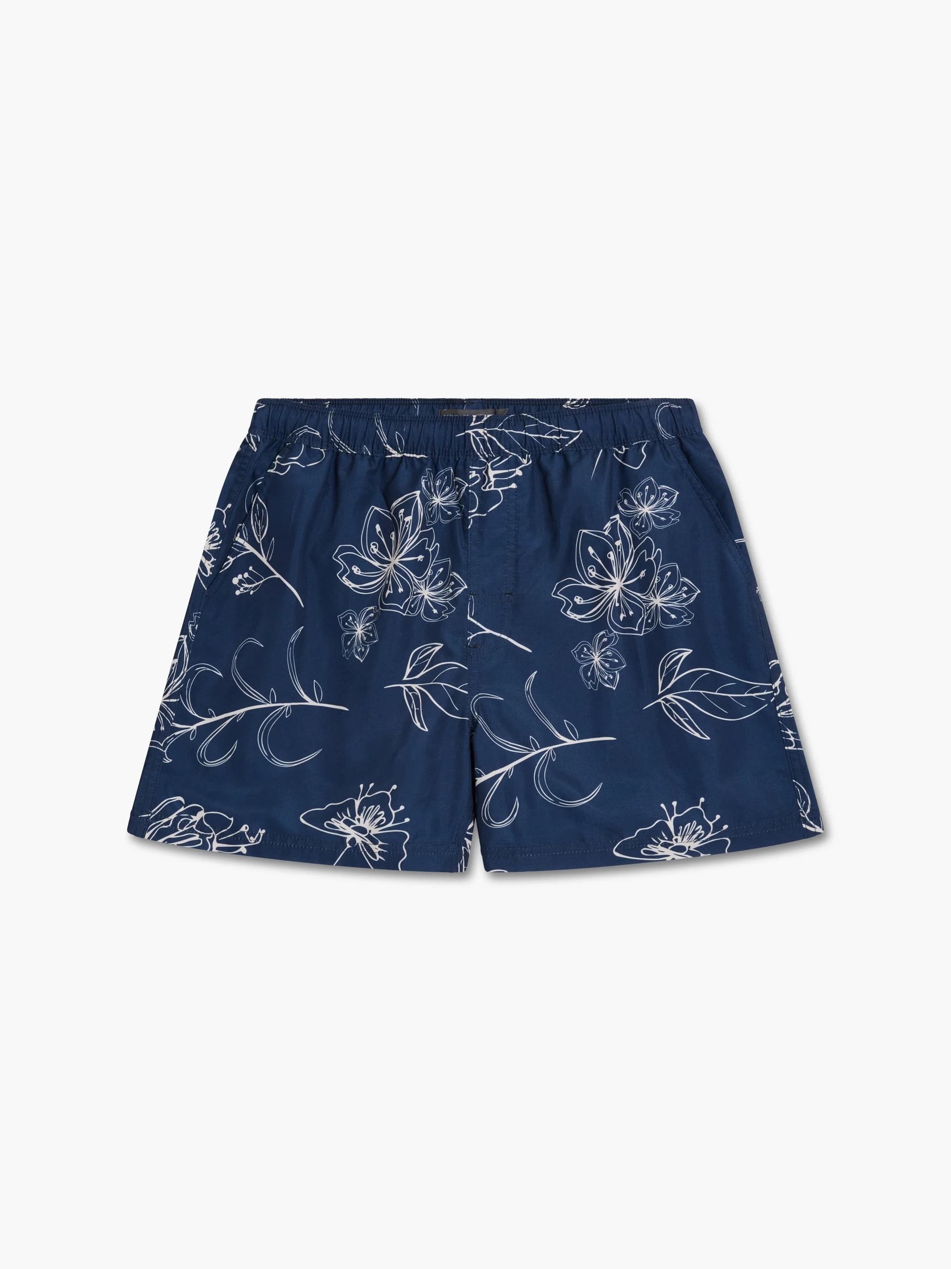 French Connection Floral Swim Shorts Marine Blue/Ecru