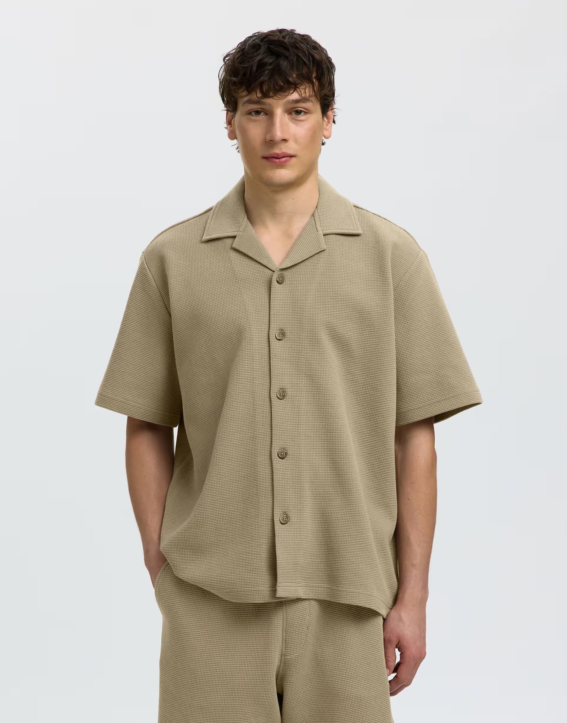 ASOS Selected Overshirt in vetiver