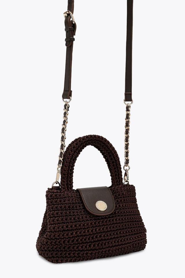 Carvela Carvela Women's 'Cheska Top Handle' Silk Blend Bag in Brown - 2