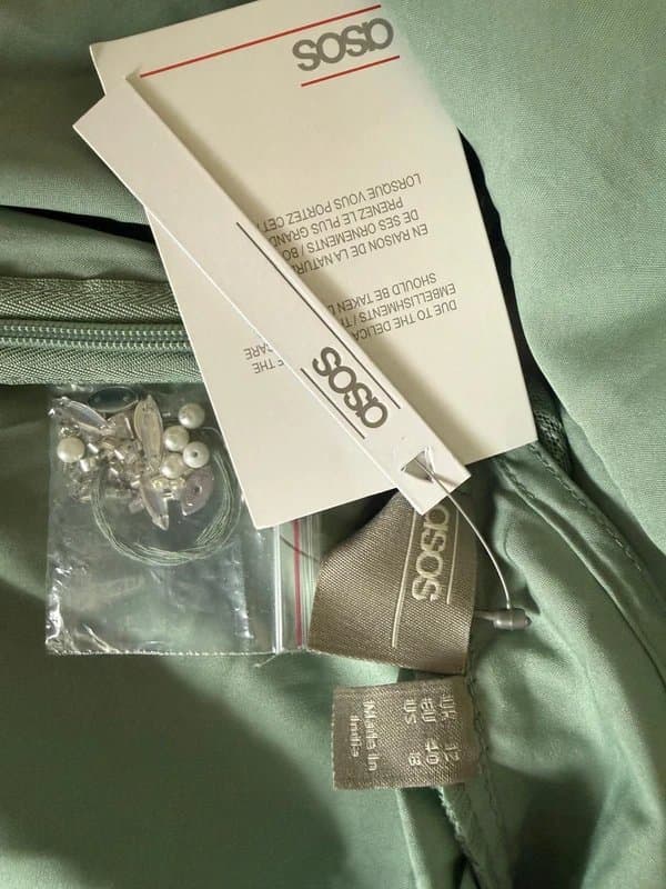 ASOS ASOS Sage Green Embellished Dress – Size 12