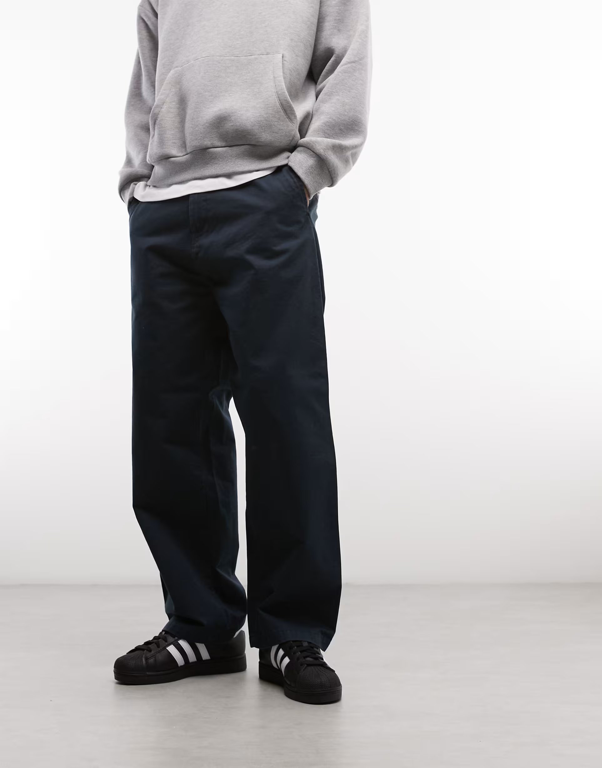 ASOS Carhartt WIP brady loose fit trousers in dark blue - 1