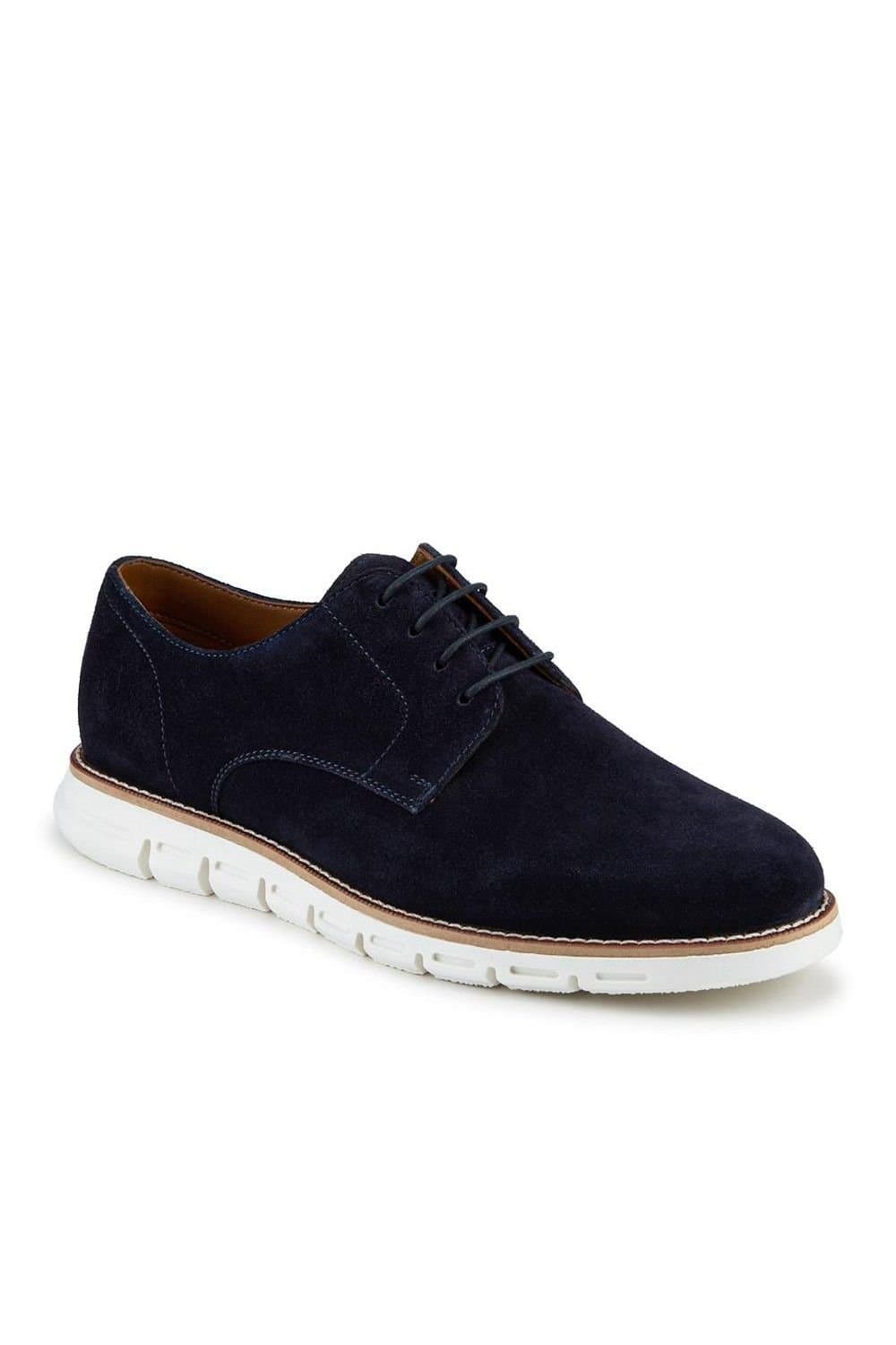 Jones Bootmaker Jones Bootmaker Navy Leather Lace-Up Cushioning Shoes