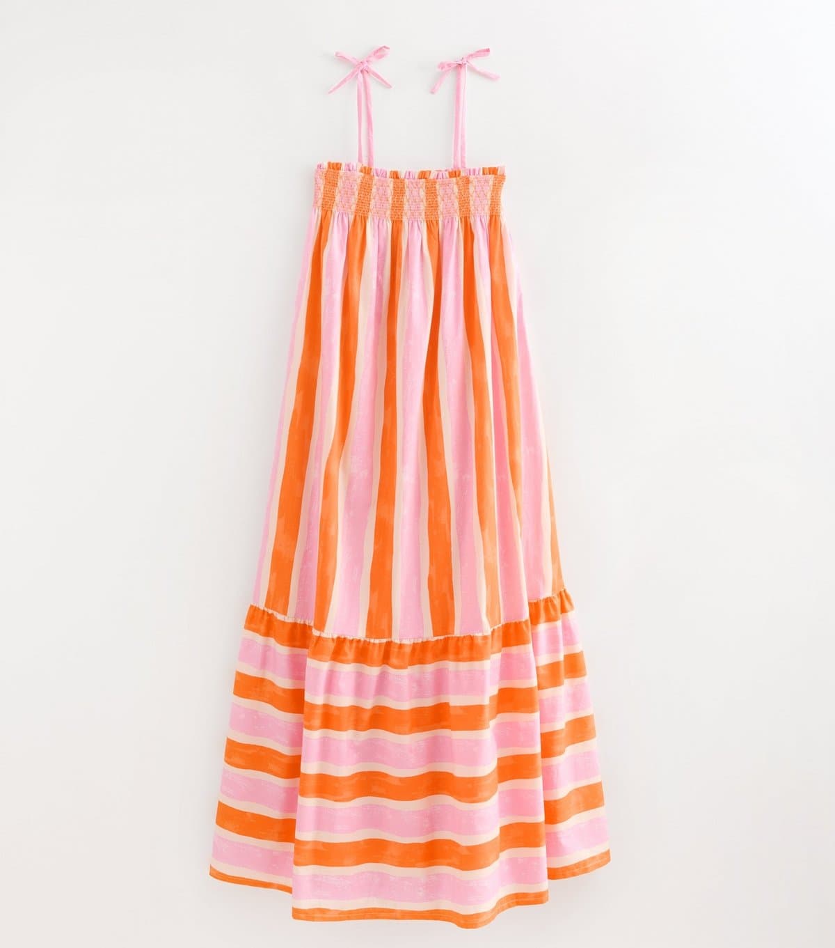 New Look Women's Tall Orange Cotton Stripe Strappy Midi Dress New Look