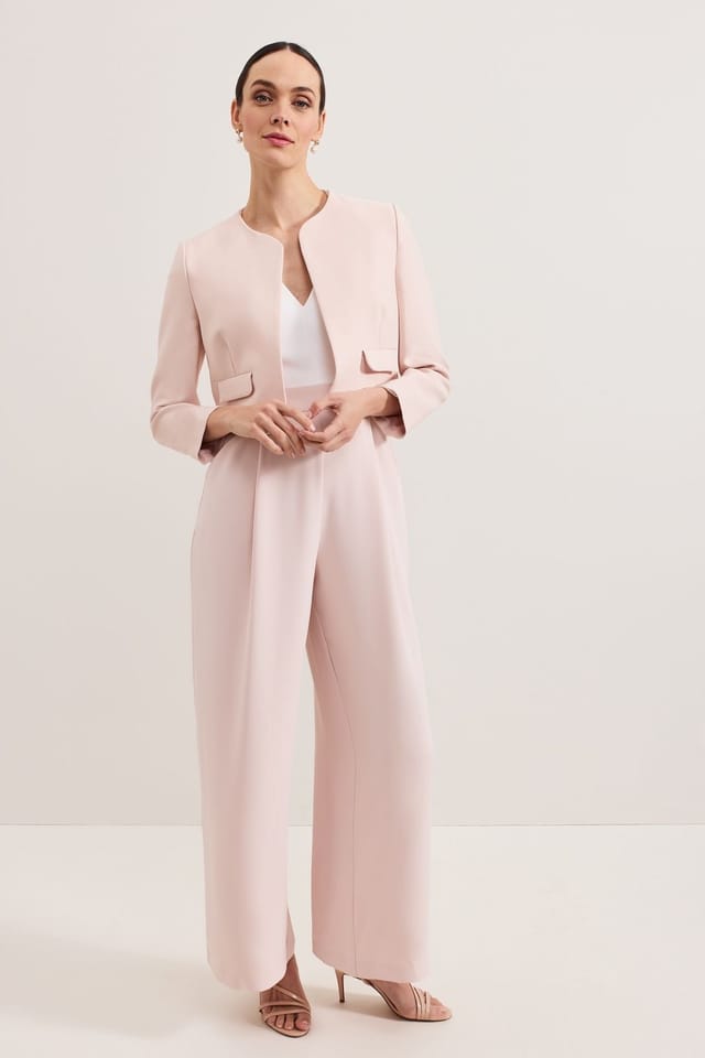 Phase Eight Phase Eight Women's Emma Cropped Tailored Jacket in Baby Pink - 3