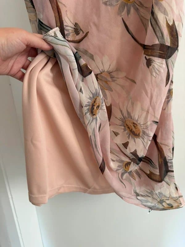 ASOS Design Soft Blush Pink Floral Maxi Dress, Romantic Y2K - Size UK 6