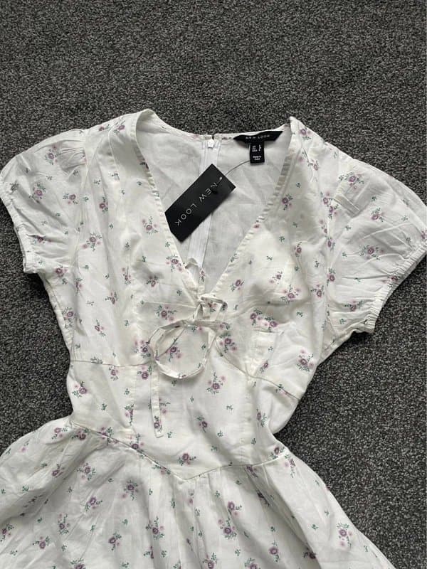 New Look White floral corset summer dress