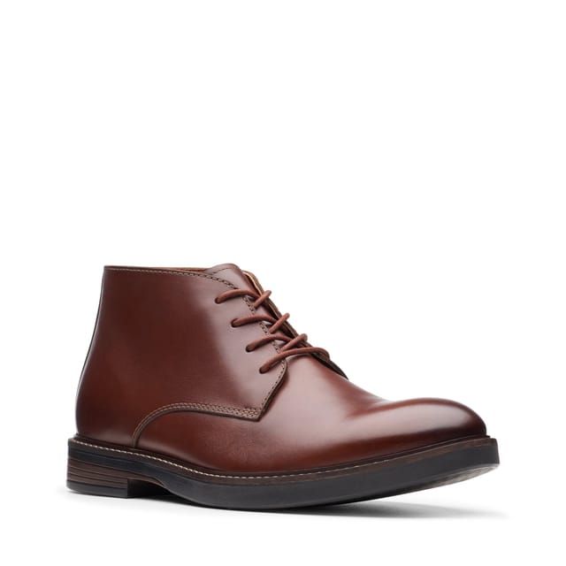 Clarks Clarks Men's Paulson Mid Mahogany Leather Ankle Boots, Chukka Boots, Lace Up in Brown - 2