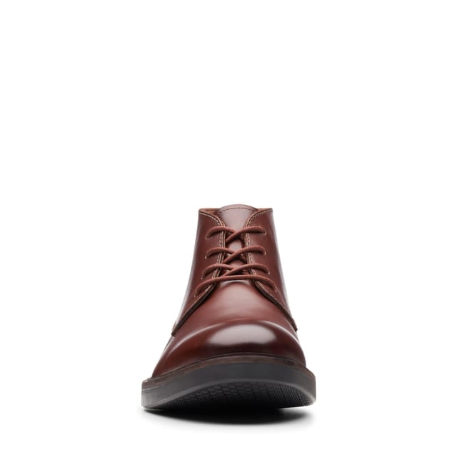 Clarks Clarks Men's Paulson Mid Mahogany Leather Ankle Boots, Chukka Boots, Lace Up in Brown - 3