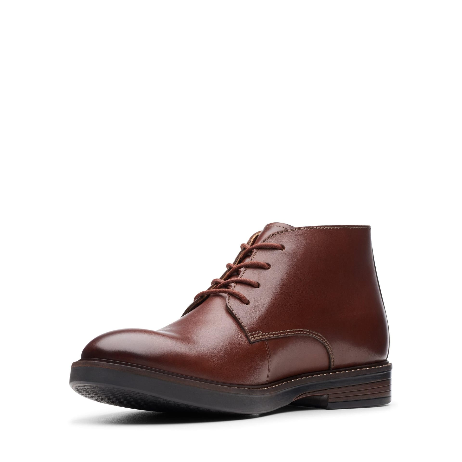 Clarks Clarks Men's Paulson Mid Mahogany Leather Ankle Boots, Chukka Boots, Lace Up in Brown - 4