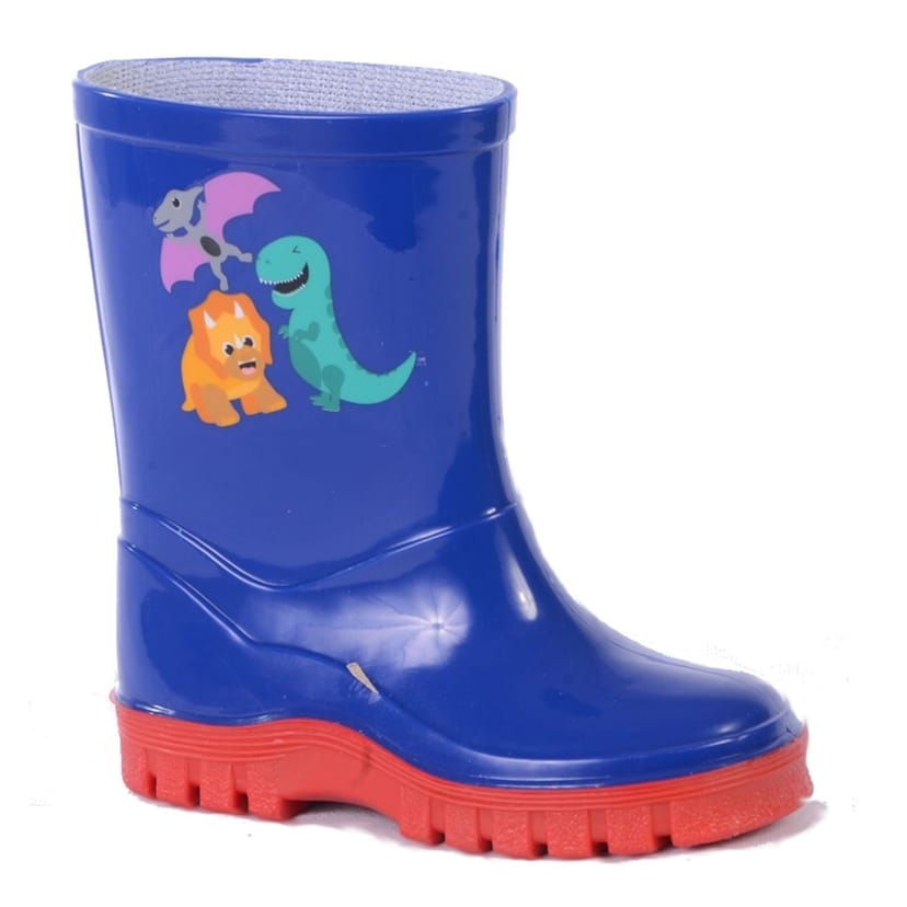 StormWells StormWells Men's Dinosaur Wellington Boots in Navy - 1