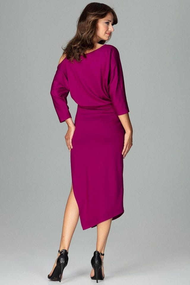 Love Lace Love Lace Women's Asymmetrical Kimono Sleeve Evening Dress in Violet - 3