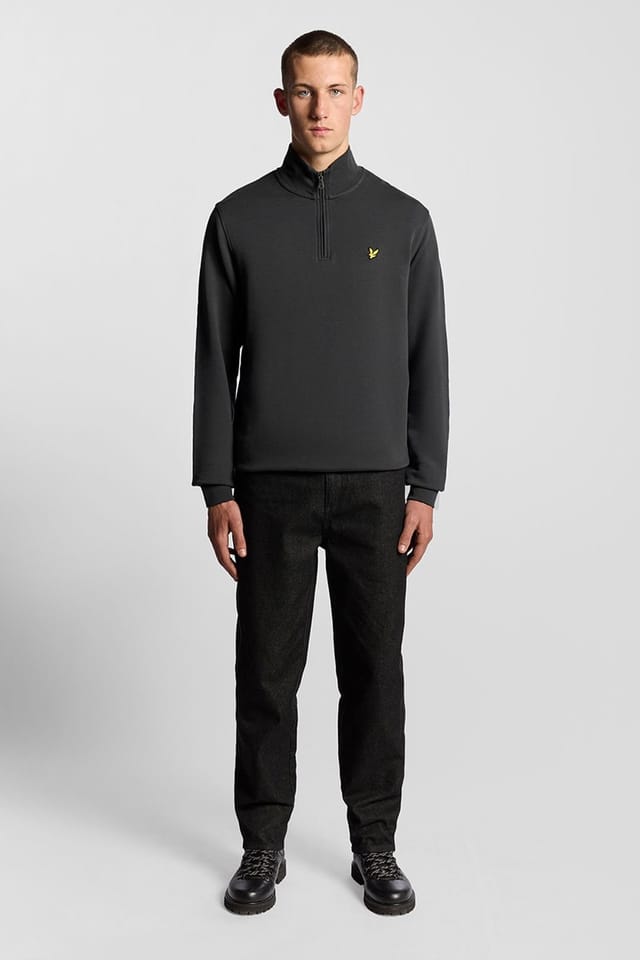 Lyle & Scott Lyle & Scott Men's Loopback Quarter Zip Sweat Gunmetal in Gun Metal - 2