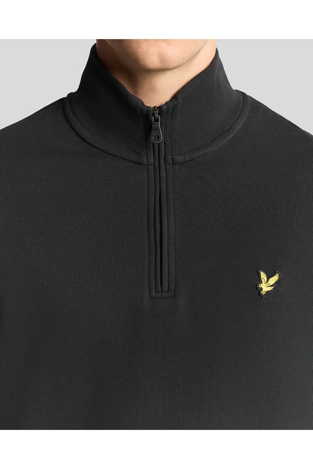 Lyle & Scott Lyle & Scott Men's Loopback Quarter Zip Sweat Gunmetal in Gun Metal - 3
