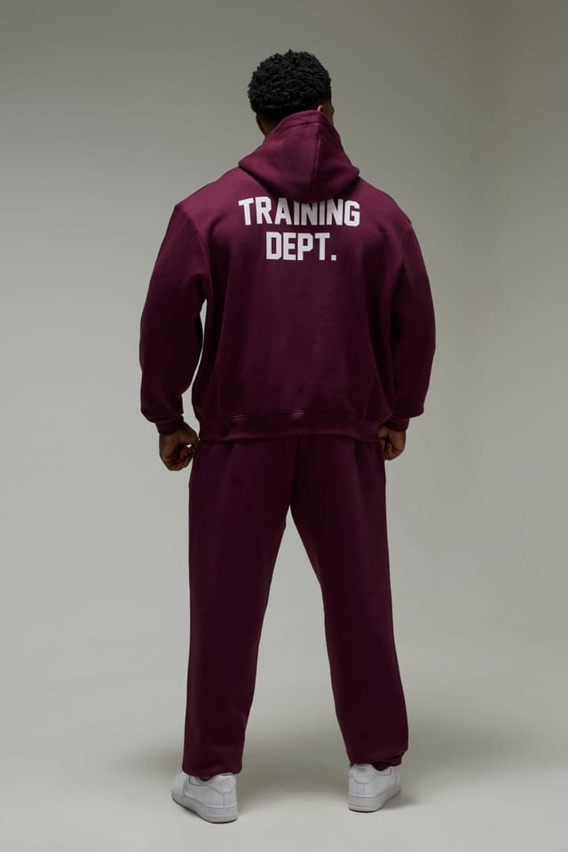 Training Dept. Training Dept. Men's Training Dept Oversized Boxy Hoodie in Plum - 2