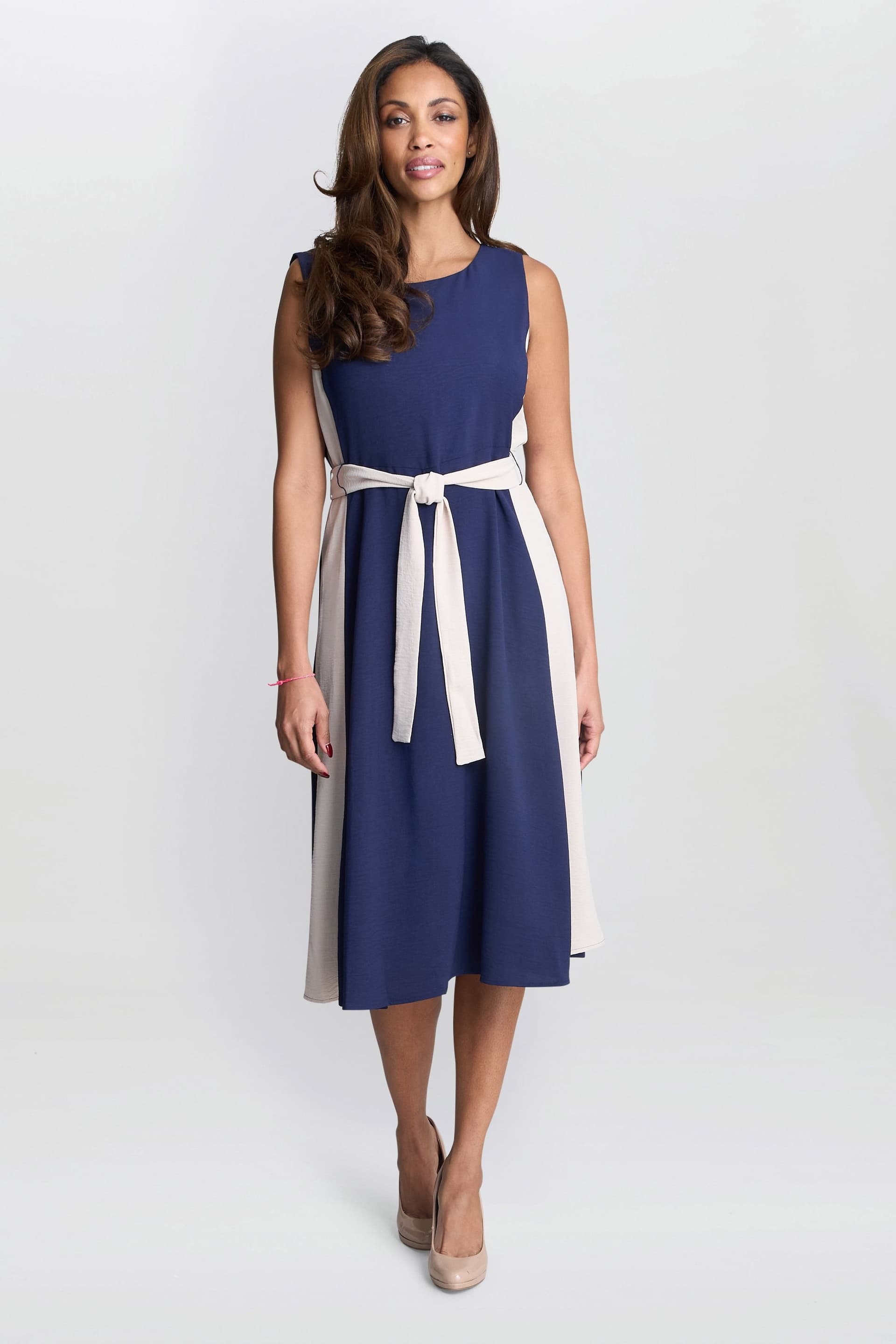 Gina Bacconi Gina Bacconi Women's Kendalls Two Tone Dress in Navy
